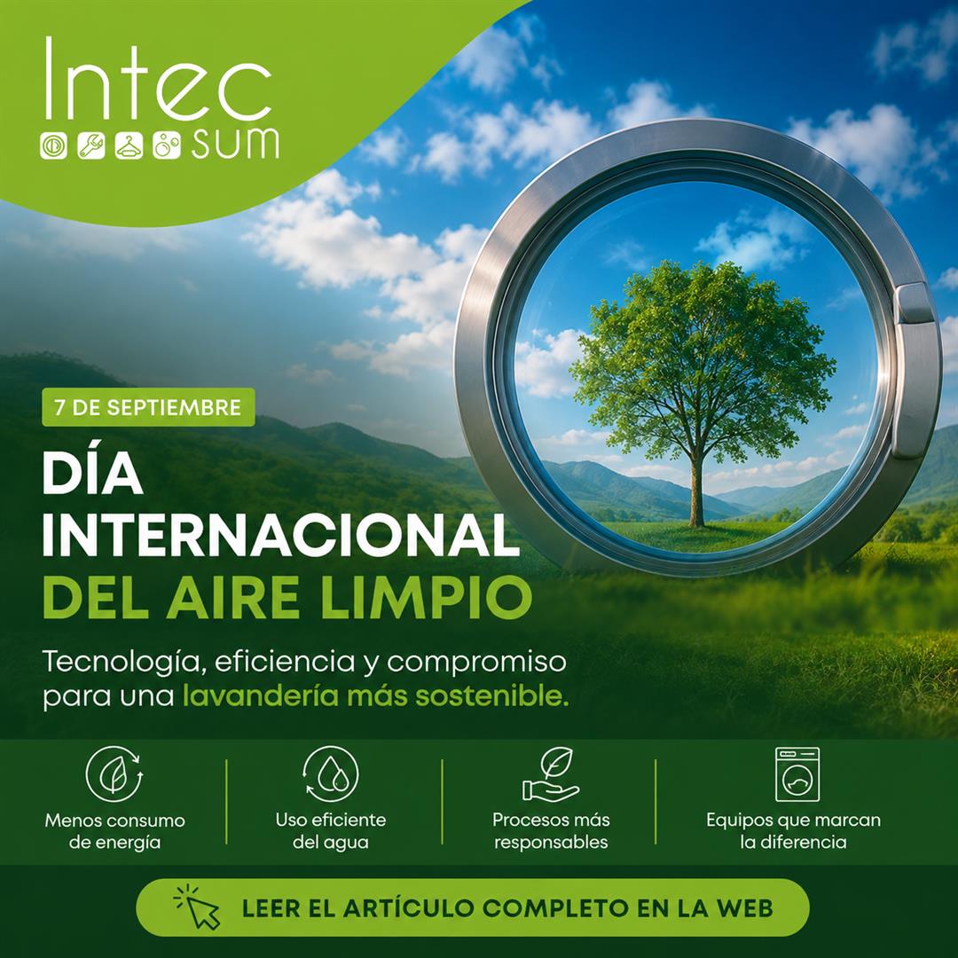 Día Internacional del Aire Limpio y eficiencia energética en maquinaria y procesos de lavandería industrial