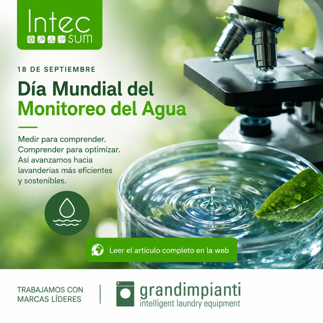 Día Mundial del Monitoreo del Agua y eficiencia hídrica con soluciones para lavandería industrial de Intecsum